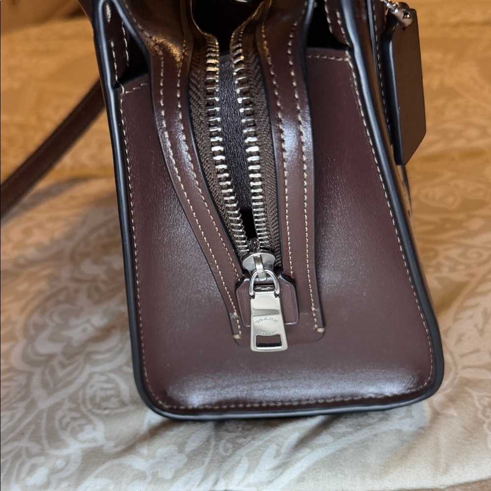 COACH Andrea Carryall Bag In Signature Jacquard CT766 Silver/Oak/Maple - Picture 4 of 13